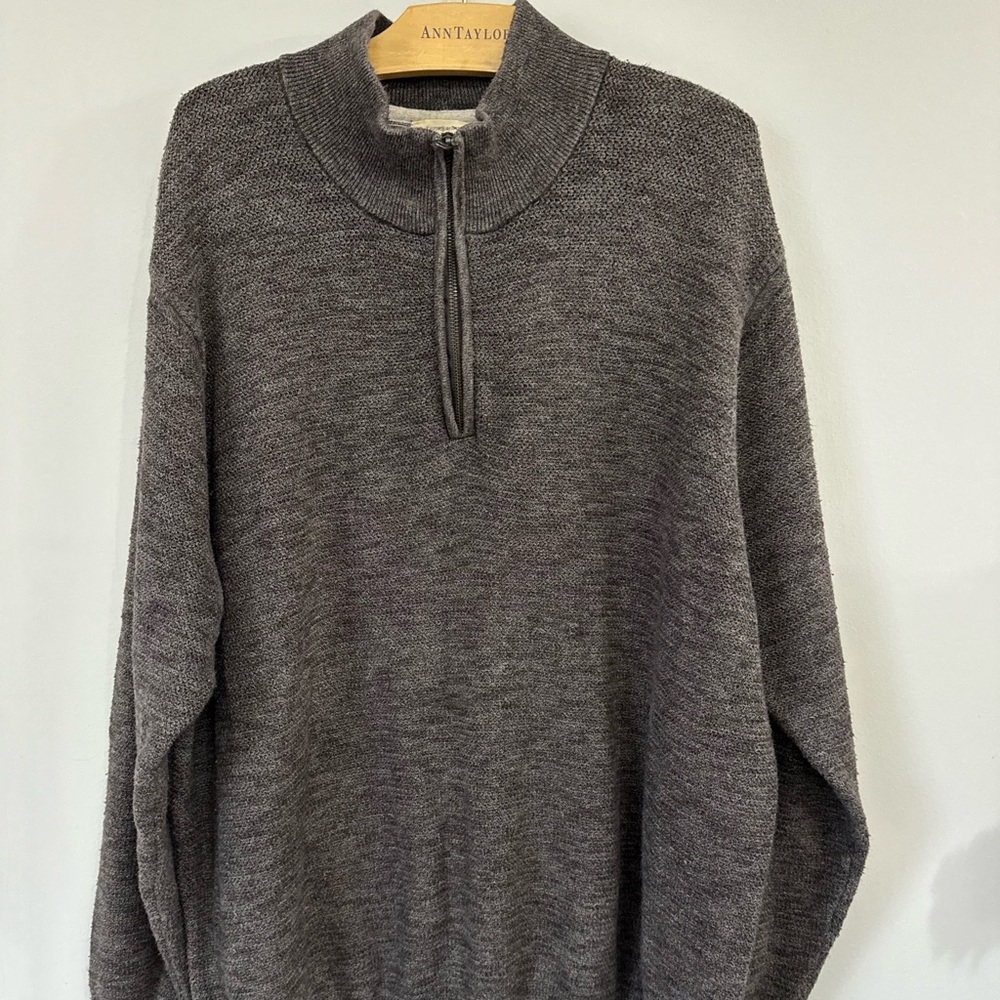 RedHead Men's 2XL Brown 1/4 Zip Mock Neck Tight-Knit Pullover Sweater Regular